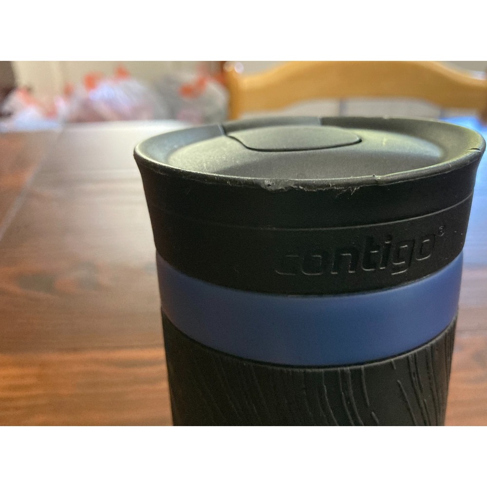 2019 Travel Mug Contigo‎ Blue Stainless Steel SnapSeal Coffee Cup - Picture 4 of 9